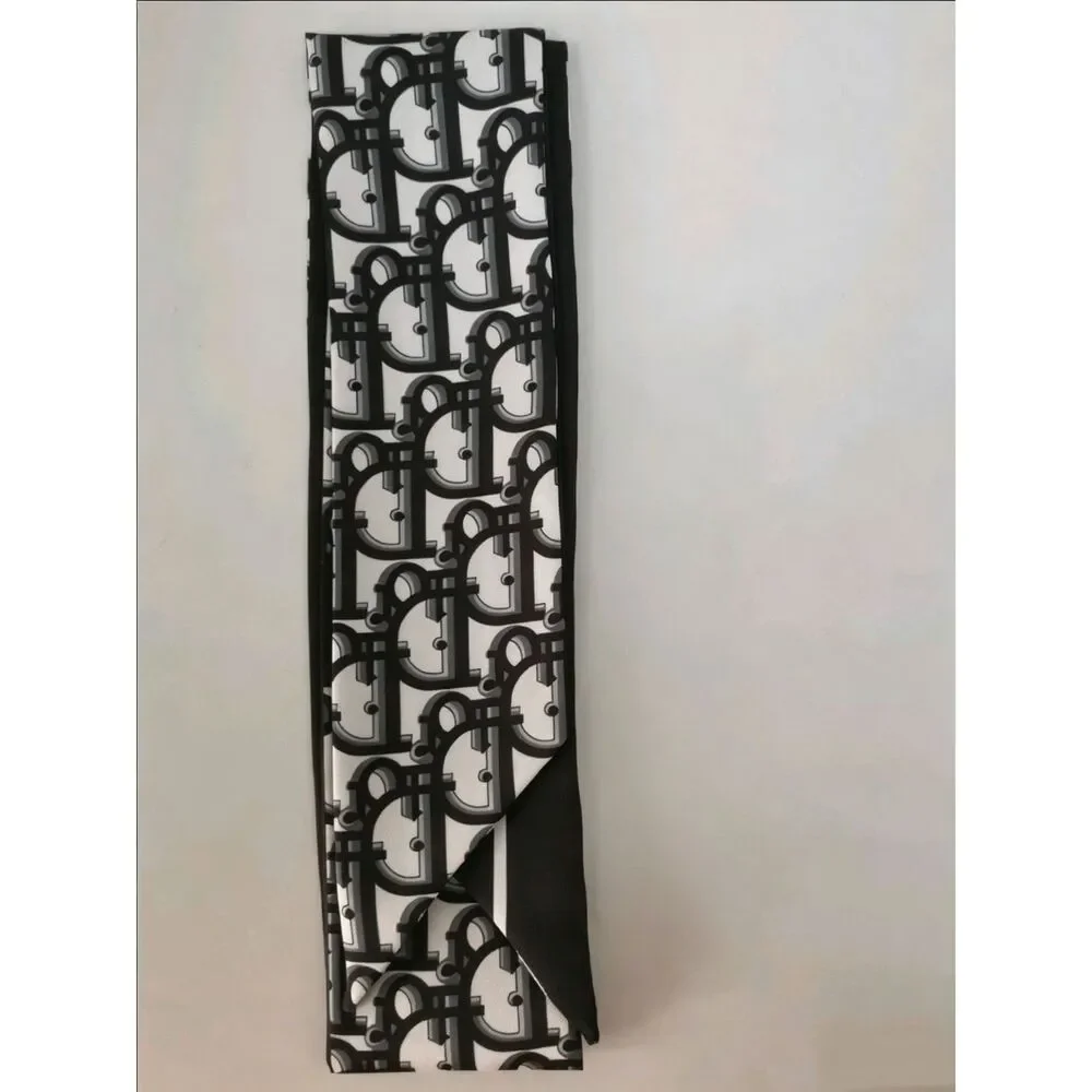 Pre-owned DIOR Fashion Silk Scarf Elegant Neck Tie Hair Scarf Fashion Accessory
